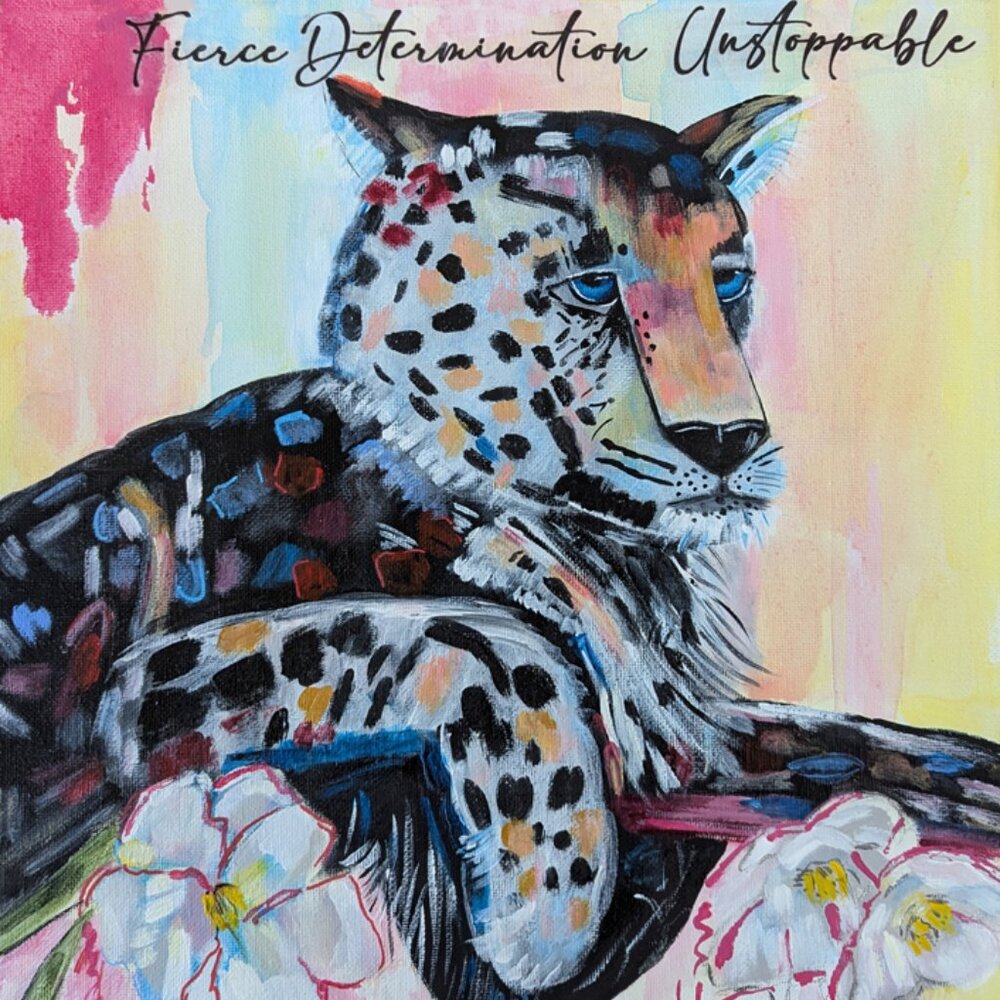 Original Painting Big Cat Abstract Realism Wall Art on Canvas